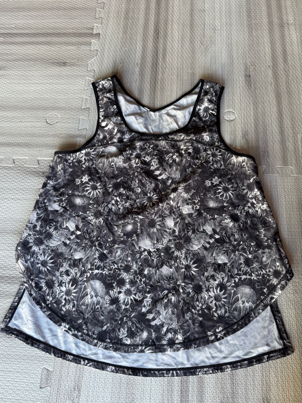 lululemon athletica Black and White Floral Tank Top
